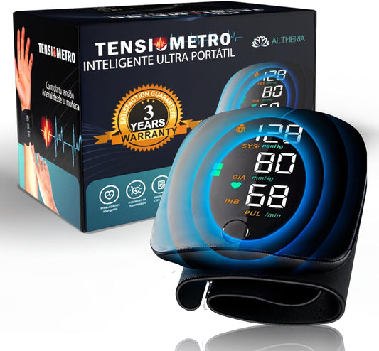 | ® | Tensiometro De Muñeca PREMIUM Digital | Tensiometro De Brazo Y Medidor Tension Arterial Con VOZ EN ESPAÑOL Ajustable | Pulsometro AJUSTABLE 13Cm a 22Cm De Muñeca | Uso Doméstico