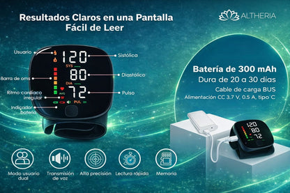 Medidor Tensión Arterial  de muñeca Con VOZ ESPAÑOL